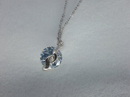 Gliederkette, rund halbe offen, Zirkonia, Edelstahl