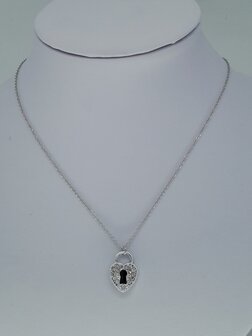 Gliederkette, herzenschloss, strass, Edelstahl