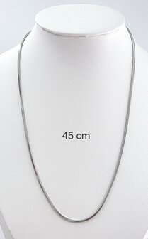 Edelstahl quadratischer Schlangenkette, 45 cm.