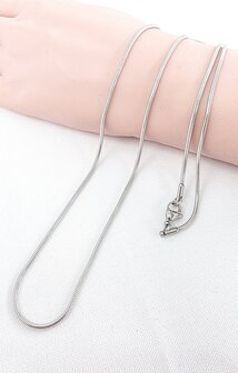 Halsketting, RVS, Ronde, Slangenketting L 70 cm