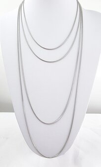 Halsketting, RVS, Ronde, Slangenketting L 70 cm