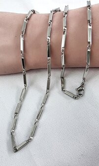 Edelstahl Poliert schakel kette, 60 cm.