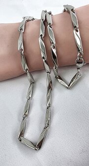 Edelstahl Poliert schakel kette, 60 cm.