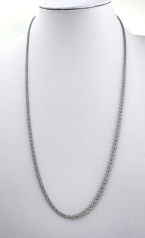Halsketting rvs gevlochten/Gedraaide L 60 cm*Br 2mm