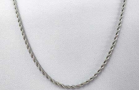 Halsketting rvs gevlochten/Gedraaide L 60 cm*Br 2mm