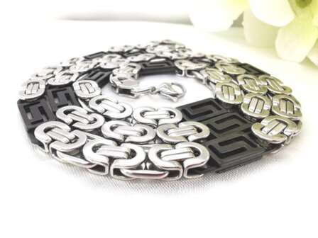 Koningsketting RVS Bi-color platte 70 cm