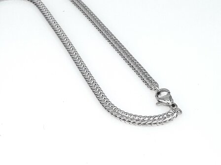 Kette &ndash; Fuchsschwanz &ndash; Edelstahl &ndash; L 60 cm &ndash; D 3 mm
