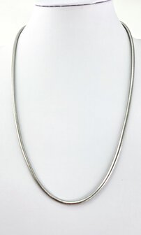 Runde Schlangenkette aus Edelstahl, silberfarben, L&auml;nge 60 cm
