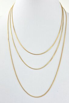 Halskette aus Edelstahl mit Schlangenmotiv, goldfarben, L&auml;nge 45 cm, Breite 0,9 mm