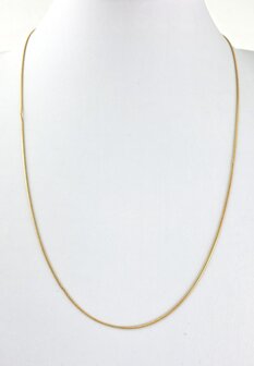 Halskette aus Edelstahl mit Schlangenmotiv, goldfarben, L&auml;nge 60 cm, Breite 0,9 mm