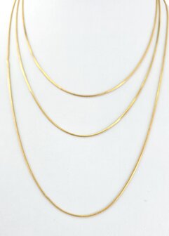 Halskette aus Edelstahl mit Schlangenmotiv, goldfarben, L&auml;nge 60 cm, Breite 0,9 mm