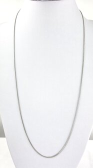 Halskette aus Edelstahl mit Schlangenmotiv, silberfarben, L&auml;nge 70 cm, Breite 1,2 mm