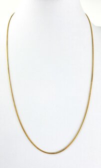 Halskette aus Edelstahl mit Schlangenmotiv, goldfarben, L60 cm, Br 1,2 mm