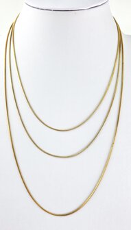 Halskette aus Edelstahl mit Schlangenmotiv, goldfarben, L60 cm, Br 1,2 mm