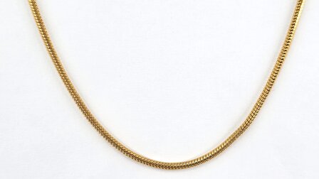 Halskette aus Edelstahl mit Schlangenmotiv, goldfarben, L&auml;nge 45 cm, Breite 2 mm