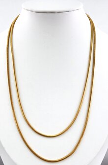 Halskette aus Edelstahl mit Schlangenmotiv, goldfarben, L&auml;nge 45 cm, Breite 2 mm