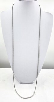 Halskette aus Edelstahl mit Schlangenmotiv, silberfarben, L 90 cm, Br 2 mm
