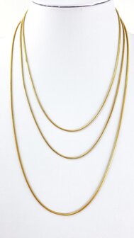 Schlangenhalskette aus Edelstahl, goldfarben, L&auml;nge 45 cm, Durchmesser 1,5 mm