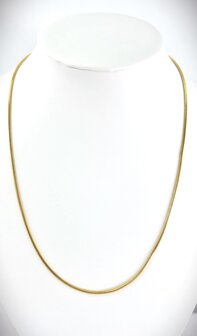 Schlangenhalskette aus Edelstahl, goldfarben, L&auml;nge 50 cm, D 1,5 mm