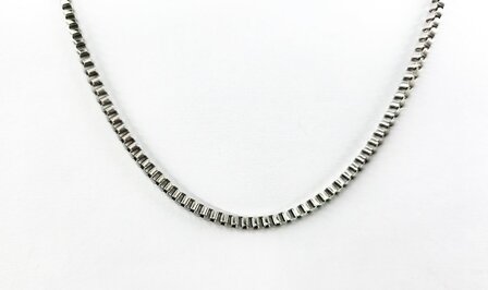 Venezianische Gliederkette aus Edelstahl, silberfarben, L 45 cm * B 2,5 mm
