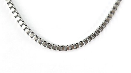 Venezianische Gliederkette aus Edelstahl, silberfarben, L 45 cm * B 3mm
