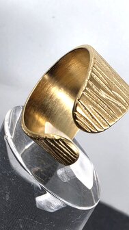 Ring aus Edelstahl mit Achat-Edelstein, rotgoldfarben, verstellbar