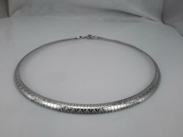 Edelstahl Omega Choker Kette, \/\/\/\/ Hammerschlag