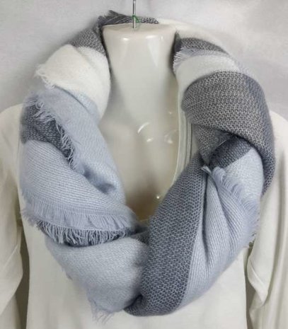 Omslagdoek/sjaal met houtje touwtje sluiting, kleur zeeblauw