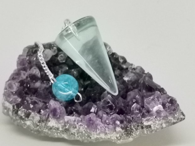 Druppel Pendel met Blauw kristal edelsteen