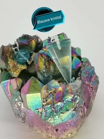 Druppel Pendel met Blauw kristal edelsteen
