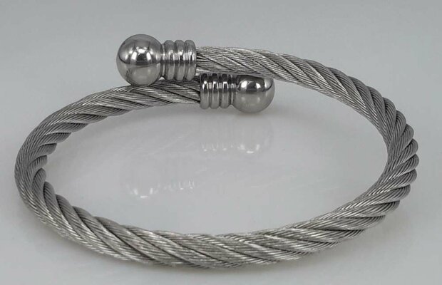 Edelstaal Dames Armband, flexibel kabel.