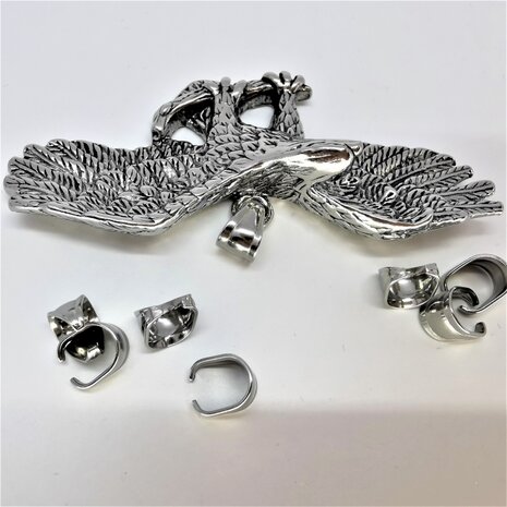 10 x Edelstaal grove klemmetjes voor ketting hanger, Te vervangen als je hanger een grove ketting er door zal willen.