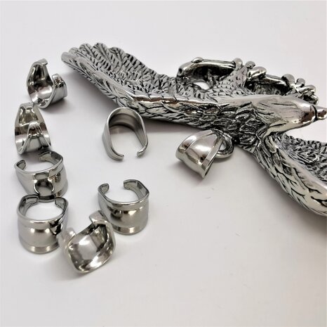 10 x Edelstaal grove klemmetjes voor ketting hanger, Te vervangen als je hanger een grove ketting er door zal willen.