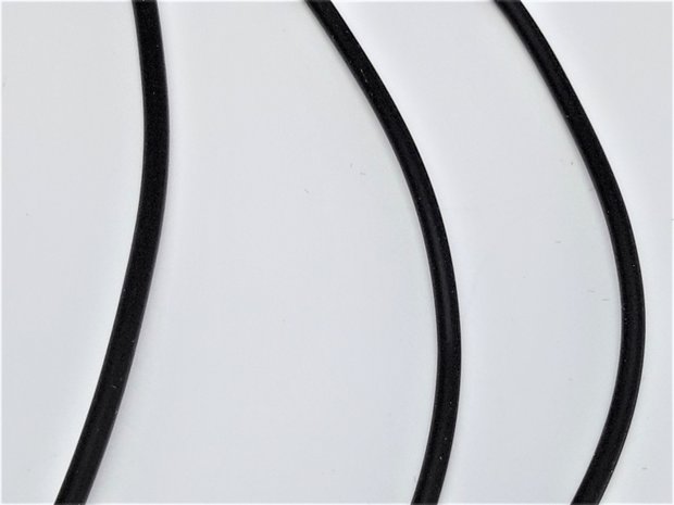 2 x Zwart rubber leren ketting, Lengte 70 & 80 cm