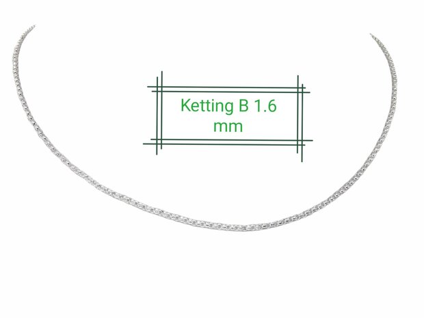 2 meter Verzilverd bolletjes ketting Ø 2.35 mm om eigen creaties sieraden te maken
