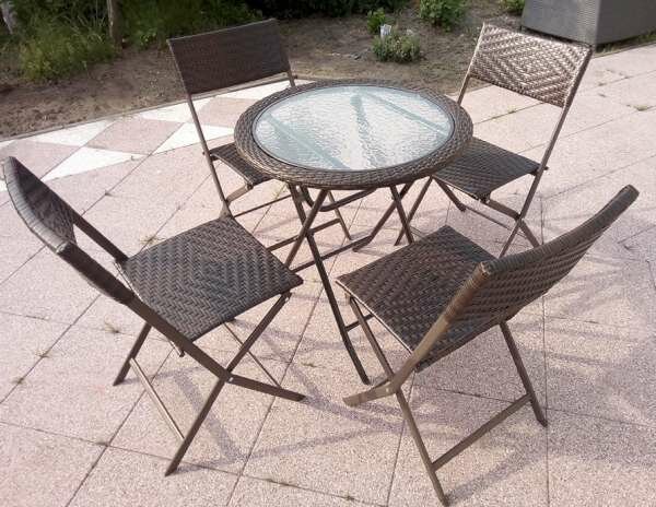 Bruin polyRotan tuin / balkon stoel, inklapbaar