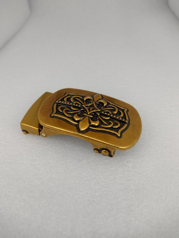 riembuckle, rechthoekig ovaal, Embleem Fleur de Lis, voor automatische riem tot 36mm