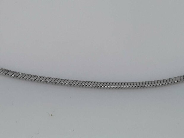 Edelstaal vierkant slangenketting, L 45 cm