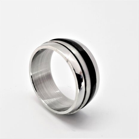 RVS brede - stress - spinning - ringen - triple kleur. Deze ring is zowel geschikt voor dame of heer.