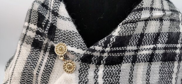 Vest clip haak, "Zeeuwse knoop" voor vest, sjaal, omslagdoek, goudkleur