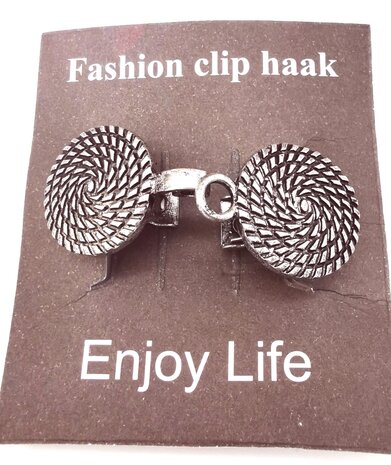Vest clip haak, "levens cirkel"" symbool, voor vest, sjaal, omslagdoek, antiek zilverkleur