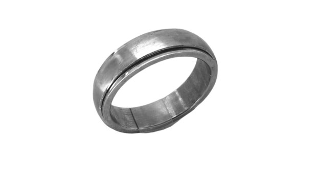 RVS - geborsteld zilver stress ring, twee losse ring op elkaar die je mee kan draaien.