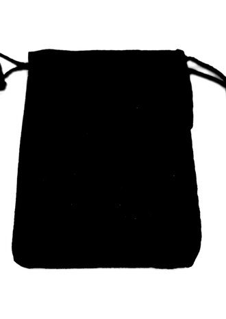 Luxe velours sieraden zakje zwart met nylon koordje, h12, per 50