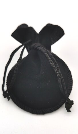 Velours luxe buidel zakje,  kleur: zwart, rood of roze, met vetersluiting, h9, per 25 per kleur