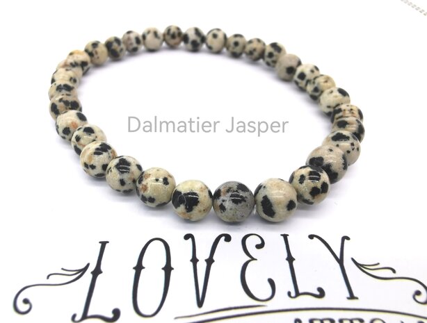 Dalmatiër jaspis – 6mm Kralen Armband