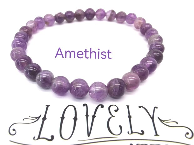Amethist – 6mm Kralen Armband