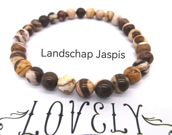 Landschap Jaspis – 6mm Kralen Armband