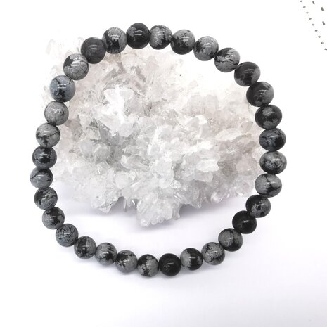 Sneeuwvlok obsidiaan – 6mm Kralen Armband