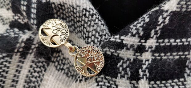 Vest clip haak, "Keltische levensboom" voor, vest,  sjaal, omslagdoek, goudkleur