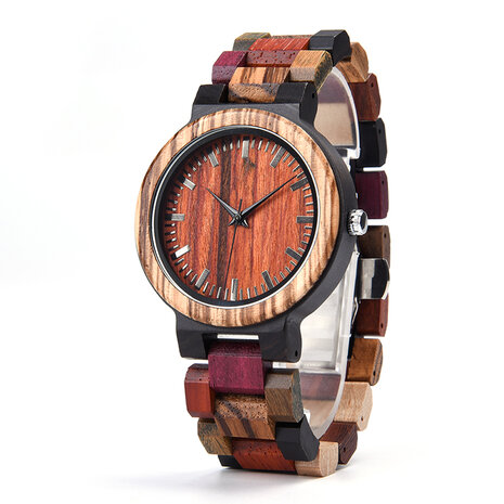 Houten horloge, band houten schakels